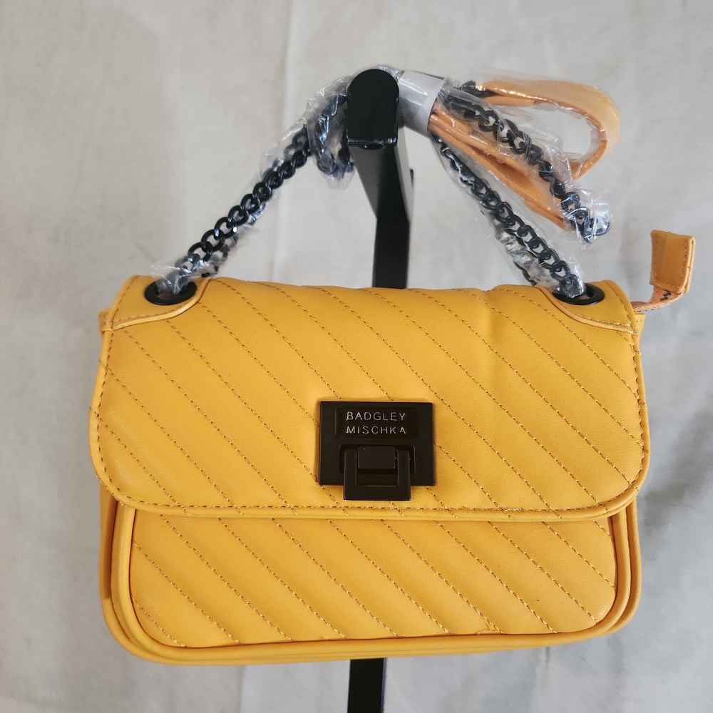 Badgley Mischka Yellow Quilted Women's Bag